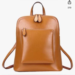 HESHE Leather Backpack Purse in Dbrown-r